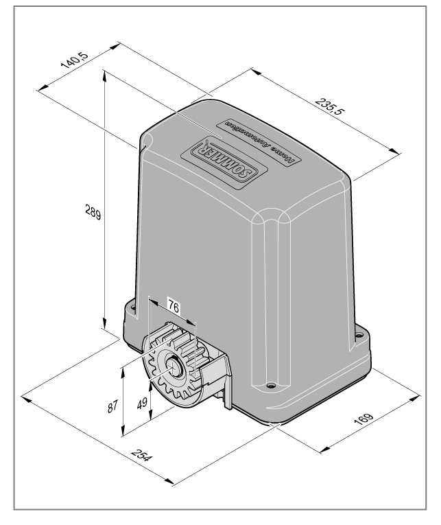 Габаритные размеры привода SOMMER STArter